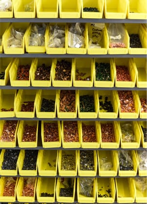 A large organizer storing beads and accessories
