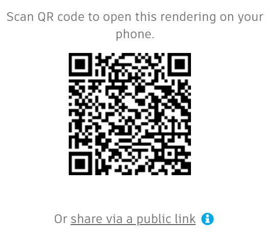 A QR code that opens to show you an augmented reality rendering of a cafe