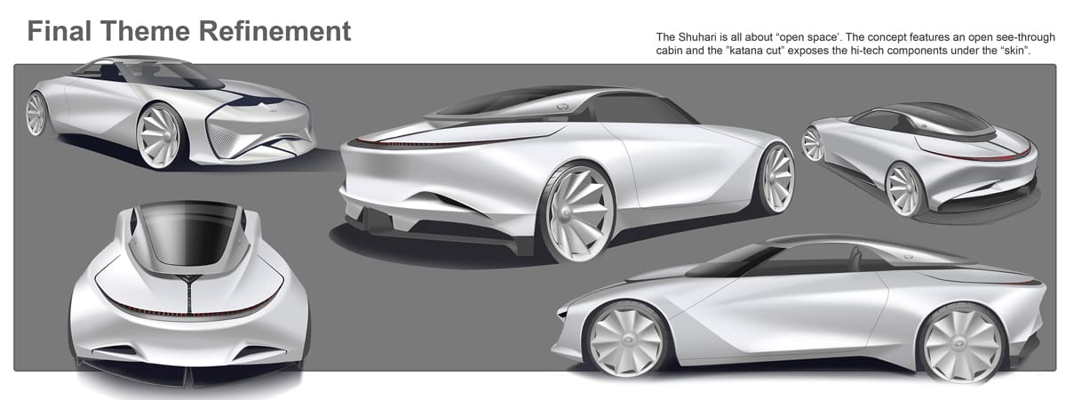final direction refinement and turnaround of a silver vehicle with a see-through cabin