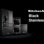 three black stainless steel appliances